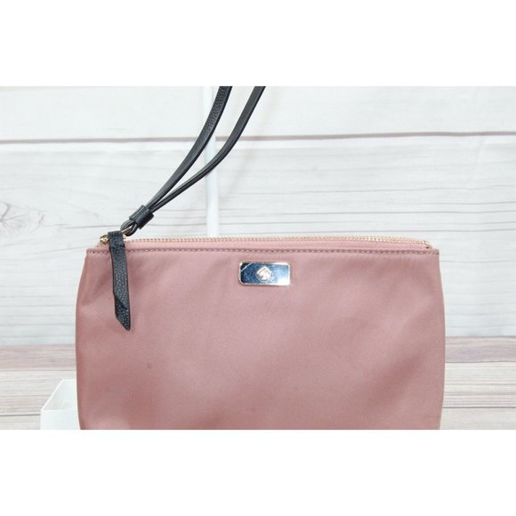Kate Spade Pink Nylon Leather Handle Double Zip Purse Wristlet - Picture 2 of 9